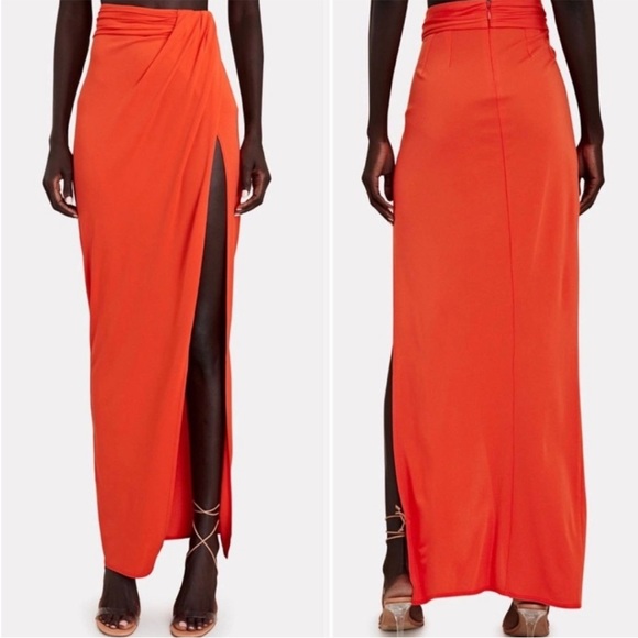 Ronny Kobo Orange Skirt with high slit - Picture 3 of 5